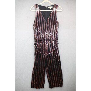 Michael Kors Allover Sequins Jumpsuit-Size Small-Pockets-Evening-Party-Belted